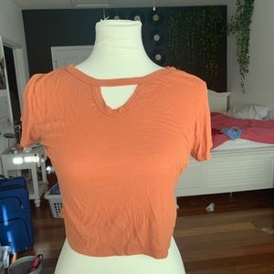 Orange cut out crop top